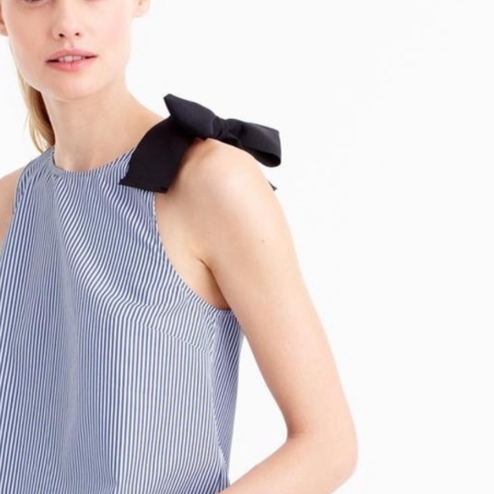 JCREW  Tie Shoulder Striped Cotton Tank